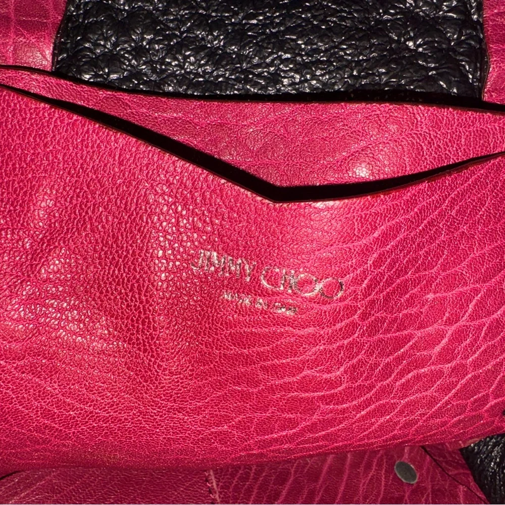 Jimmy Choo XL Tote Lockett -RARE-Cerise-Pebbled Leather AUTHENTIC JIMMY CHOO - Picture 12 of 16